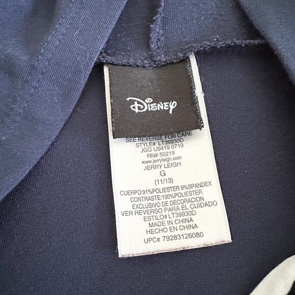 Disney Mickey Mouse Navy Lace-Up Graphic Hoodie Tee Size Juniors L - Picture 5 of 8